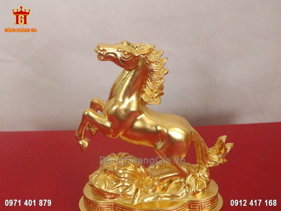 Tượng đồng ngựa phong thủy dát vàng 9999