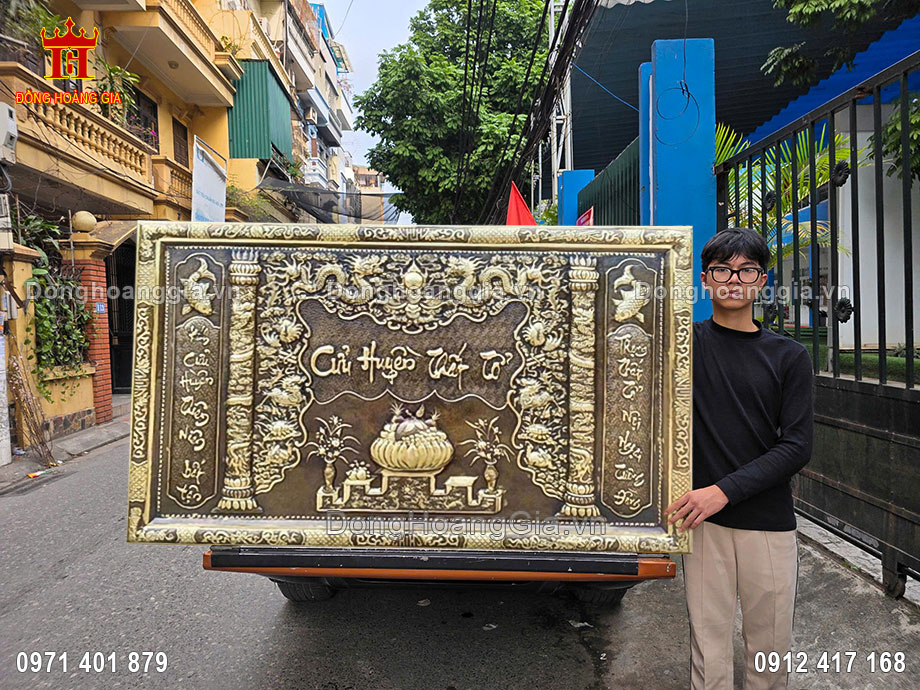 Chế Tác Tấm Cửu Huyền Thất Tổ Bằng Đồng Hun Giả Cổ Tuyệt Đẹp