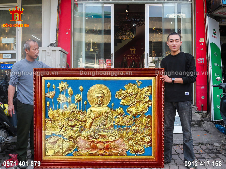 Chế Tác Tranh Đức Phật Ngồi Thiền Mạ Vàng Treo Phòng Thờ Đẹp
