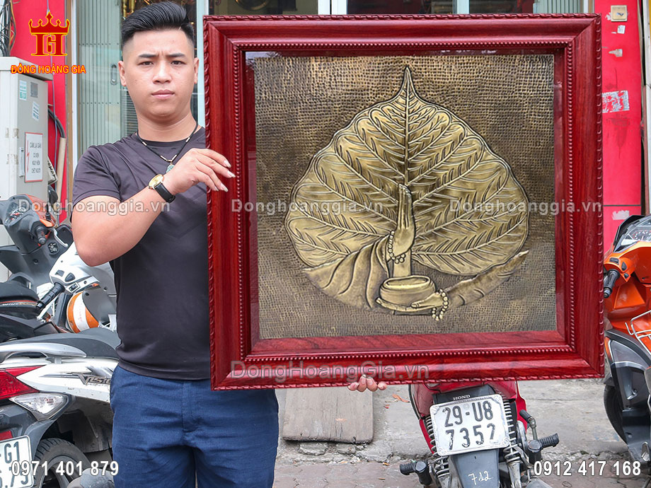Chế Tác Tranh Lá Bồ Đề Bằng Đồng Hun Màu Giả Cổ Ý Nghĩa