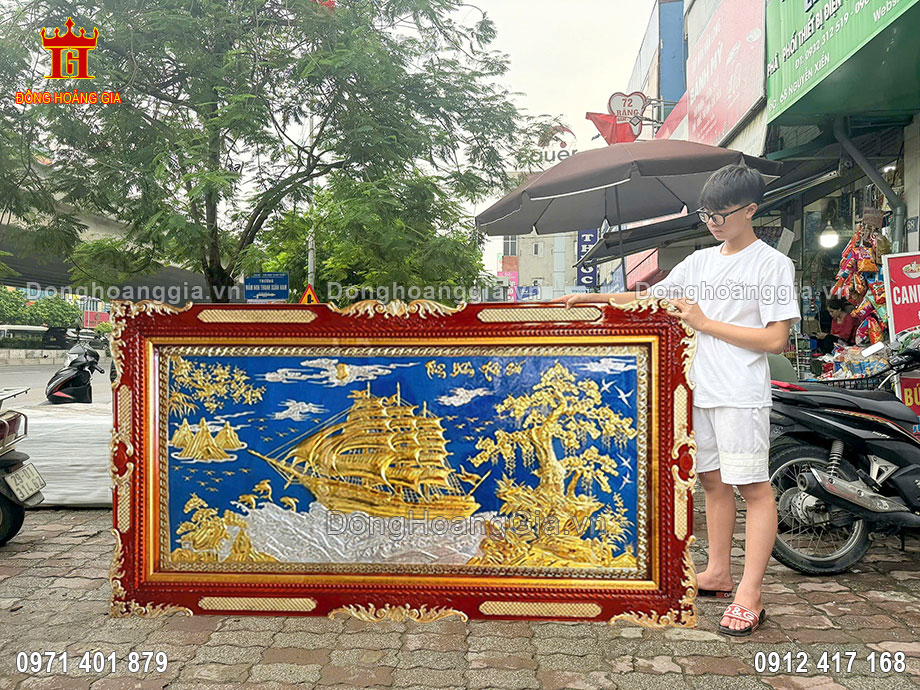 Chế Tác Tranh Thuận Buồm Xuôi Gió Mạ Vàng Bạc Cao Cấp