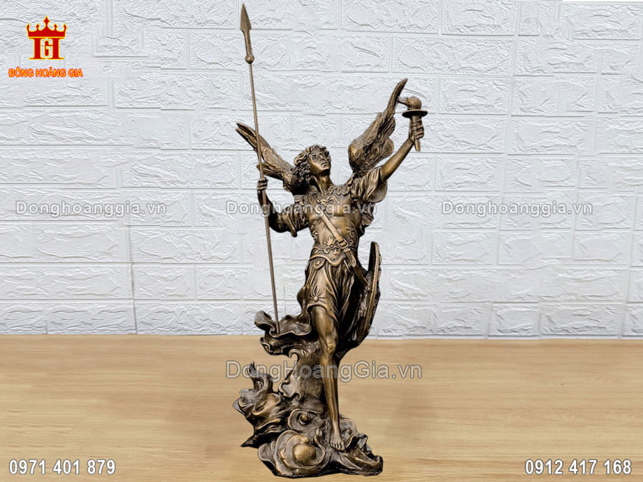 Chế Tác Tượng Công Giáo Tổng Lãnh Thiên Thần Micae Bằng Đồng