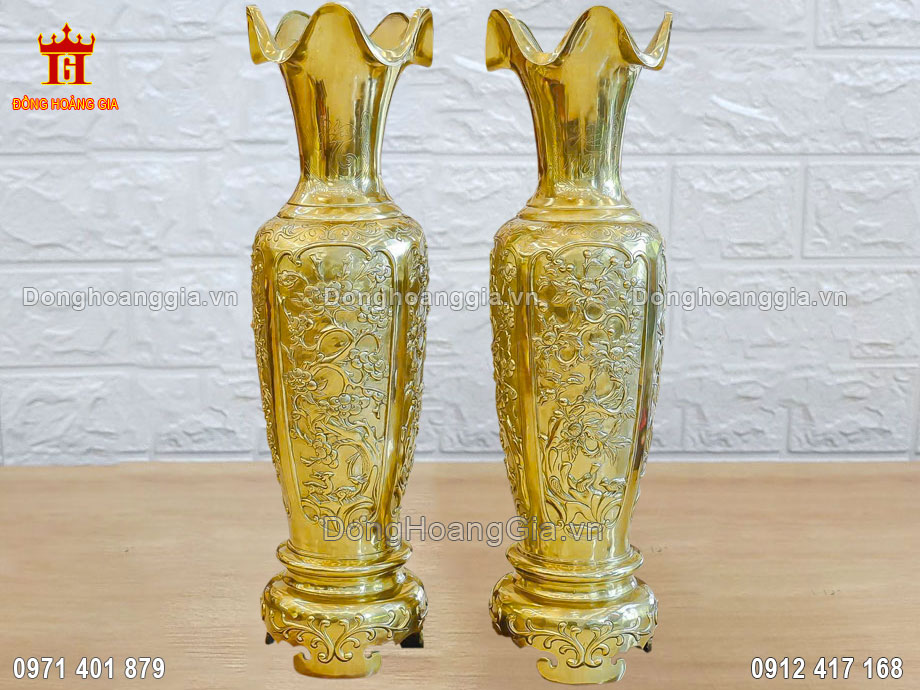 Đôi Lọ Lộc Bình Bằng Đồng Cát Tút Hút Tài Lộc Hàng VIP