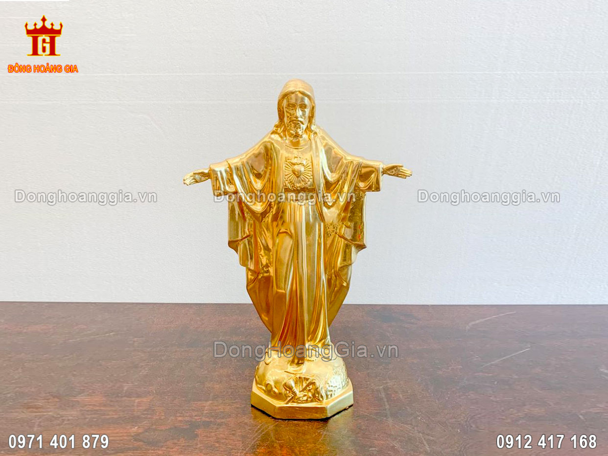 Đức Tượng Chúa Giê-su Bằng Đồng Mạ Vàng 24K Theo Yêu Cầu