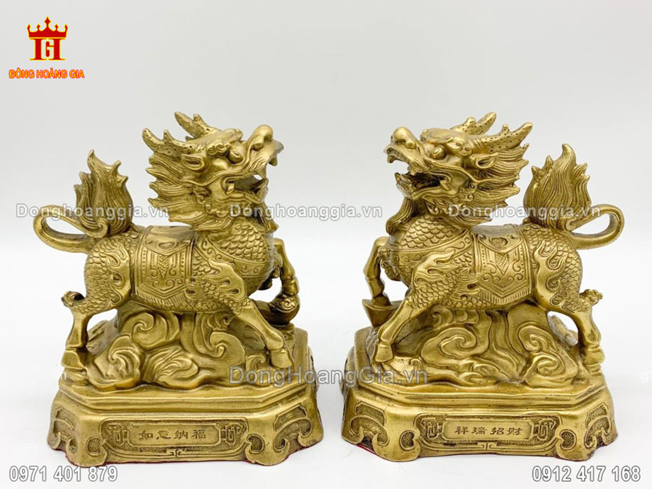 Đúc Tượng Kỳ Lân Bằng Đồng Vàng Thủ Công Tinh Xảo