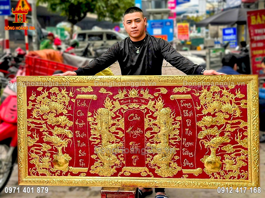 Hoàn Thiện Tấm Cửu Huyền Thất Tổ Bằng Đồng Dát Vàng 24K VIP