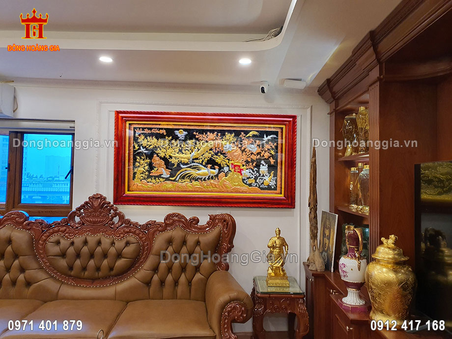 Hoàn Thiện Tranh Vinh Hoa Phú Quý Mạ Vàng Bạc Treo Phòng Khách