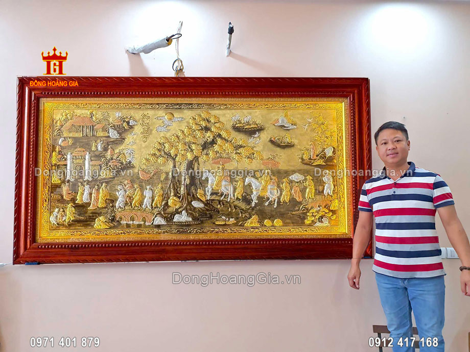 Lắp Đặt Tranh Vinh Quy Bái Tổ Khảm Tam Khí Tại Hà Nội