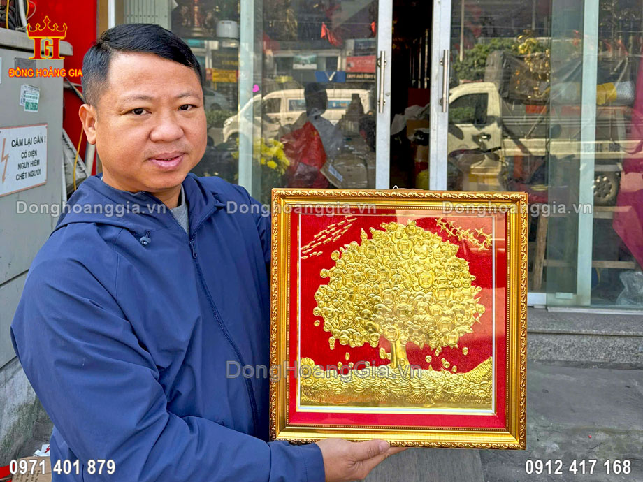 Tranh Cây Bồ Đề Bằng Đồng Dát Vàng Mang Ý Nghĩa Bình An