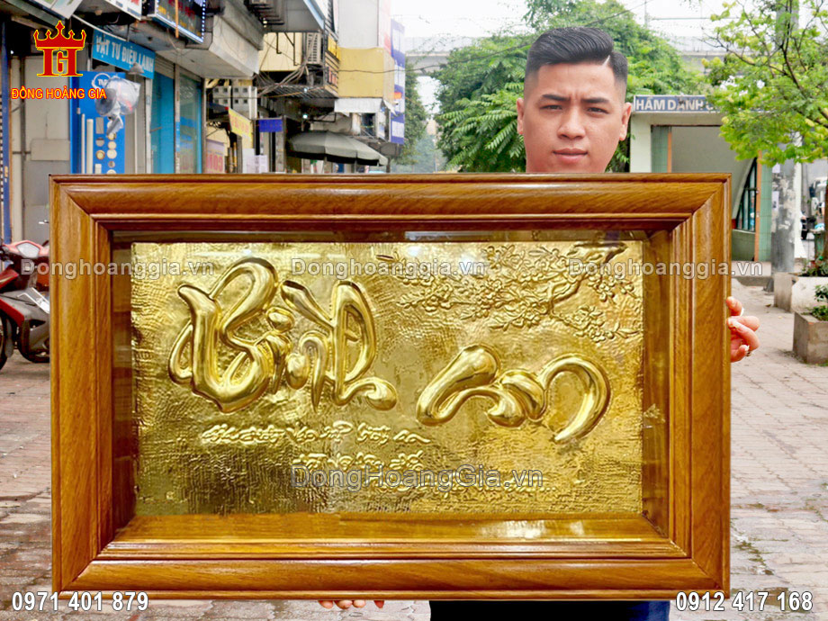 Tranh Chữ Bình An Thư Pháp Bằng Đồng Chế Tác Theo Yêu Cầu