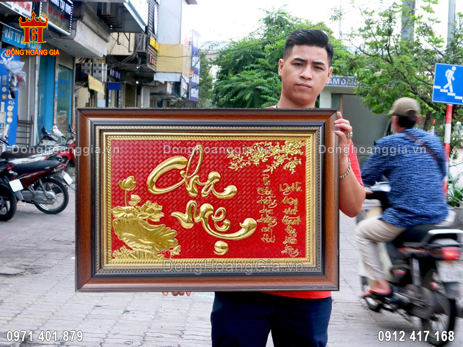 Tranh Chữ Cha Mẹ Thư Pháp mạ Vàng - Quà Tặng Ý Nghĩa