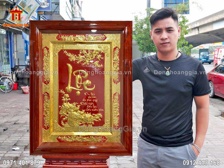 Tranh Chữ Lộc Thư Pháp Bằng Đồng Mạ Vàng 24K Chế Tác Theo Yêu Cầu