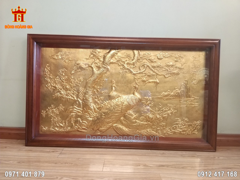 Tranh Đồng Vinh Hoa Phú Quý Dát Toàn Bộ Bằng Vàng 9999 1M2