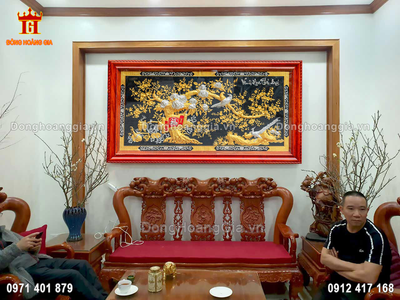 Tranh Vinh Hoa Phú Quý Bằng Đồng Mạ Vàng, Bạc Treo Phòng Khách Đẹp Nhất