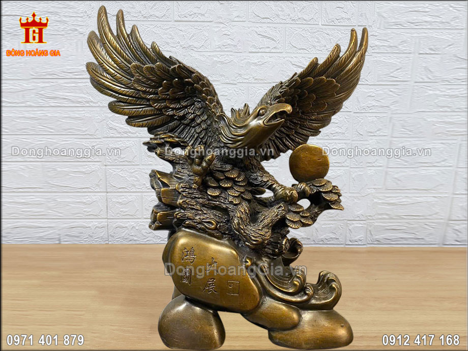Tượng Đại Bàng Tung Cánh Bằng Đồng Màu Giả Cổ Tuyệt Đẹp