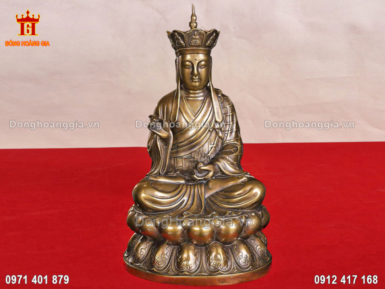 Tượng Địa Tạng Vương Bồ Tát Bằng Đồng Giả Cổ Thờ Cúng Tại Gia