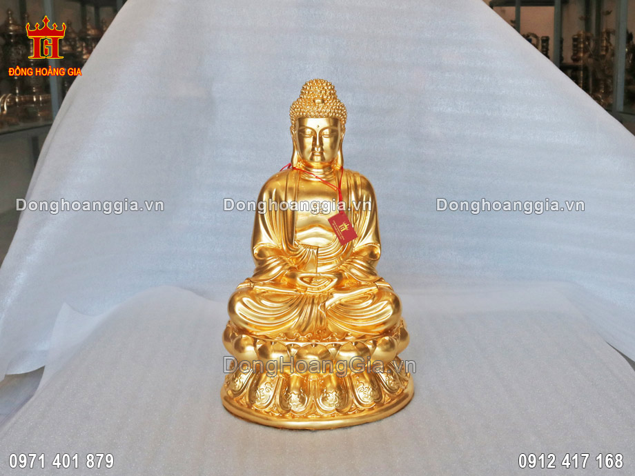 Tượng Đức Phật A Di Đà Bằng Đồng Mạ Vàng 24K Cao Cấp - SP1484