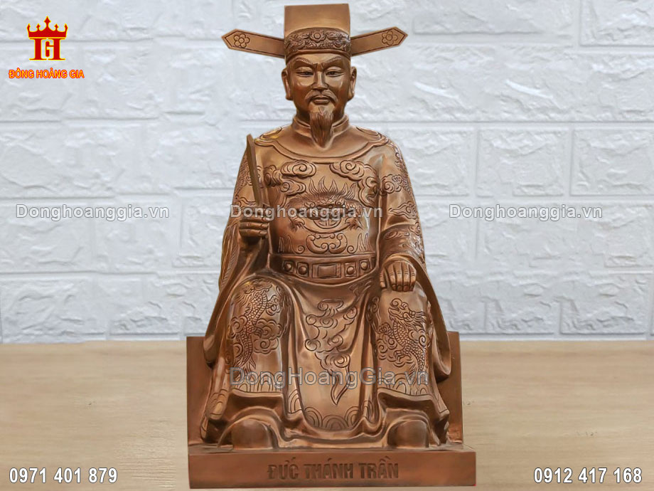 Tượng Đức Thánh Trần Bằng Đồng Đỏ Dáng Ngồi Đúc Theo Yêu Cầu