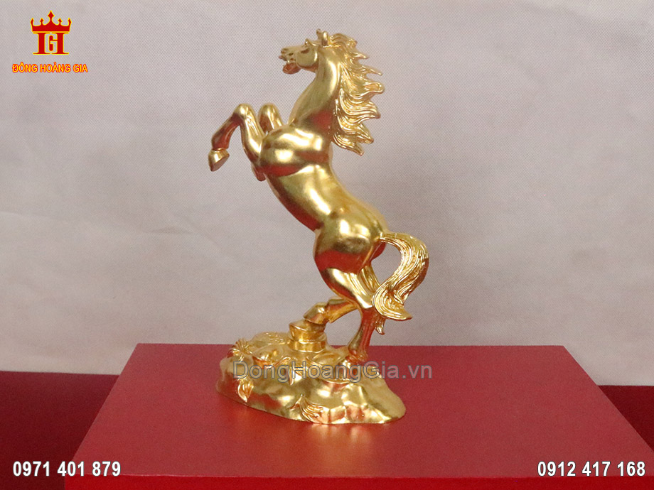 Tượng đồng ngựa phong thủy dát vàng 24k