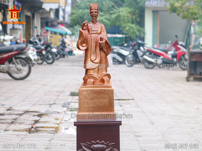 Tượng Nguyễn Trãi Bằng Đồng Đỏ Cao 70Cm Chế Tác Theo Yêu Cầu
