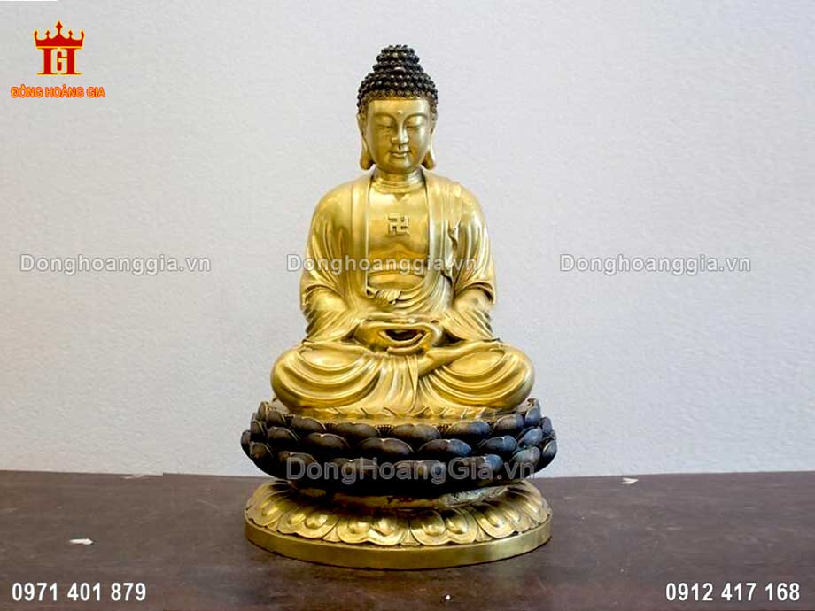 Tượng Phật A Di Đà Ngồi Đài Sen Bằng Đồng Cao 60Cm - SP1616