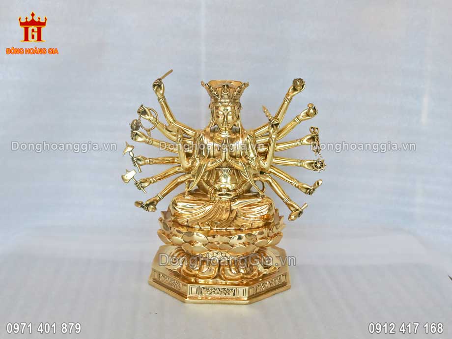 Tượng Phật Chuẩn Đề đồng vàng