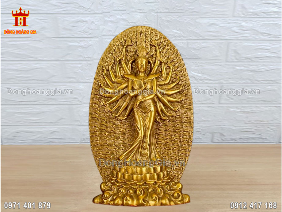 Tượng Phật Quan Âm Nghìn Tay Bằng Đồng Vàng Tuyệt Đẹp