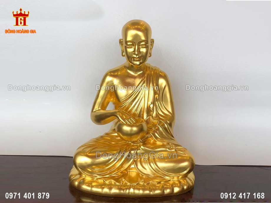 Tượng Phật Sivali Bằng Đồng Mạ Vàng Hút Tài Lộc