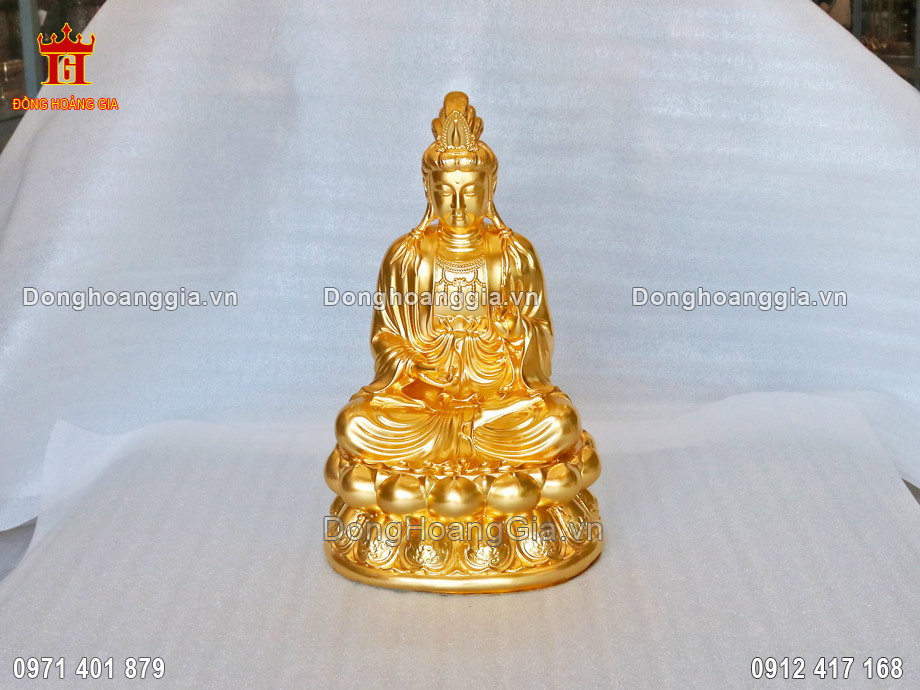 Tượng Phật Thích Ca Mâu Ni Bằng Đồng Dát Vàng 24K Cao Cấp - SP1486