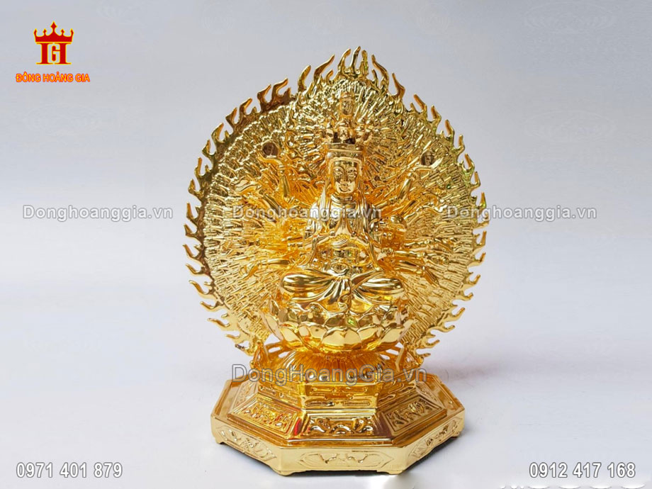 Tượng Phật Thiên Thủ Thiên Nhãn Bằng Đồng Mạ Vàng